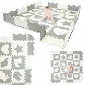 Maty edukacyjne - Mata edukacyjna/puzzle "Kształty" 36 szt. White Gray - miniaturka - grafika 1
