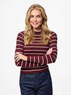 Pieces Koszulka "Pcmira" w kolorze bordowym - Koszulki i topy damskie - miniaturka - grafika 1