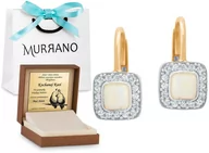 Kolczyki - Rodium Złote kolczyki 585 z naturalnym kamieniem Opal RD-32125 - miniaturka - grafika 1