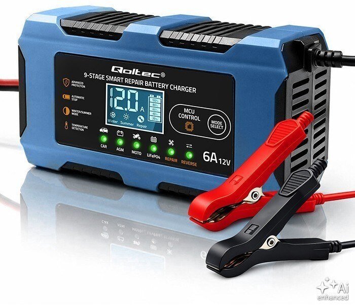  Qoltec Ładowarka 12V 6A Prostownik z funkcją naprawy AGM GEL LiFePO4 52669