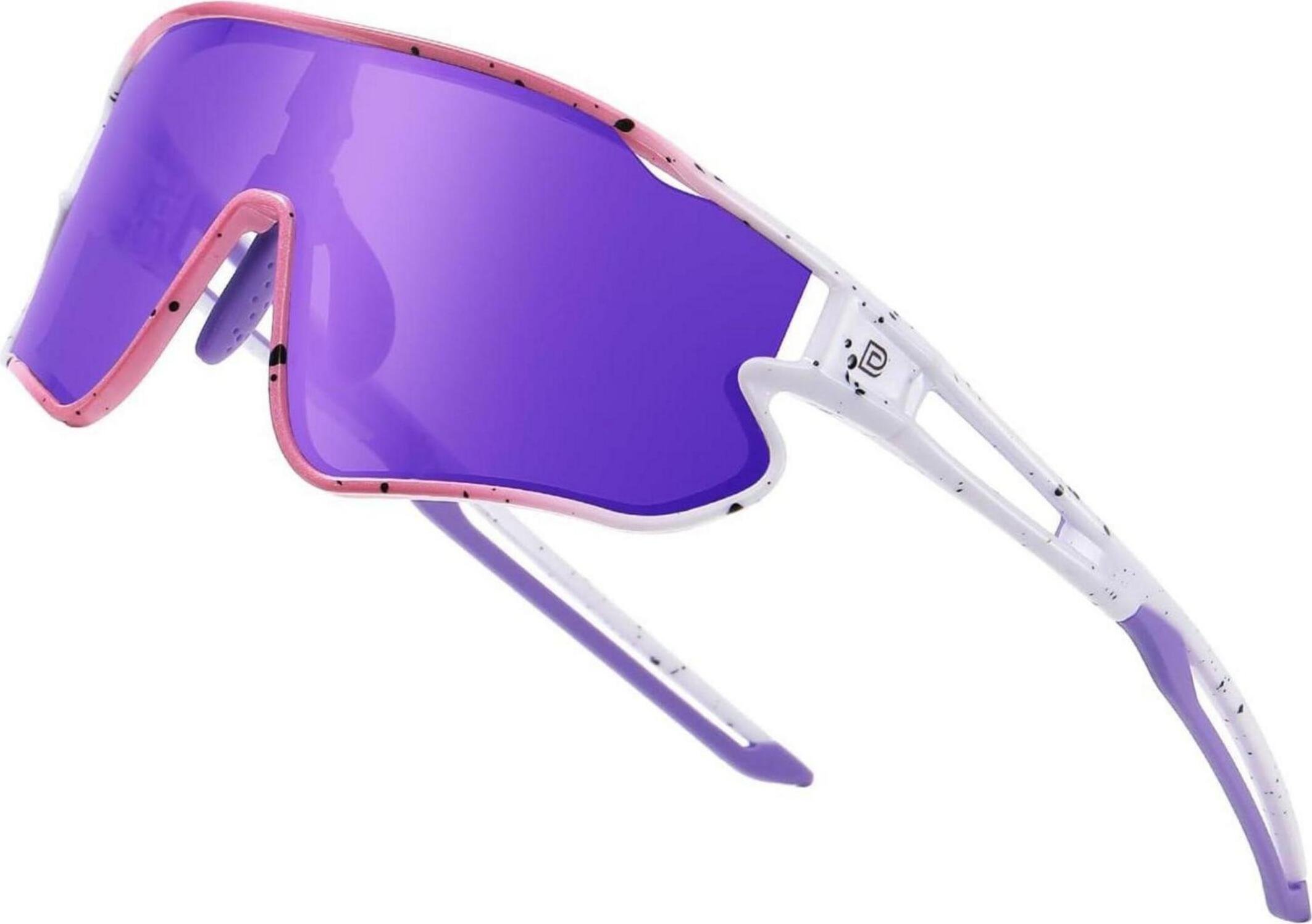 DUCO Dziecięce sportowe okulary przeciwsłoneczne UV400 Rowerowe okulary przeciwsłoneczne DK268 Purple Rose