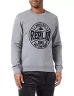 Bluzy męskie - Replay Bluza męska M6254, M02 szary melanż, XL - miniaturka - grafika 1