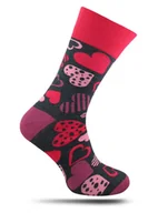 Skarpetki męskie - Skarpetki Casualowe, Grafitowo-Czerwone w Serca, Walentynki, Męskie -MORE - More - miniaturka - grafika 1