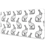 Podkładki na biurko - Mata ochronna z nadrukiem Białe króliki 90x45 cm - miniaturka - grafika 1