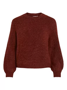 Vila Women's VIJAMINA O-Neck L/S Knit TOP-NOOS sweter dzianinowy, Fired Brick/Szczegóły: melanż, XL, Fired Brick/Szczegóły: melanż, XL - Swetry damskie - miniaturka - grafika 1