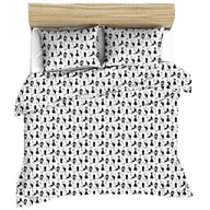 Pościel - Pościel bawełniana 150x200 998E Koty kotki kotek kot biała czarna 1 poszewka 50x60 - miniaturka - grafika 1