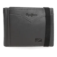 Portfele - Pepe Jeans Kurtka Portfel z elastyczną taśmą Szary 11,5x8,5x1 cm Skóra by Joumma Bags, Szary, Talla única, Portfel z elastyczną tasiemką - miniaturka - grafika 1