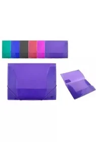 Teczka A5 z klapką i gumką przeźroczysta MIX - Teczki i skoroszyty - miniaturka - grafika 1