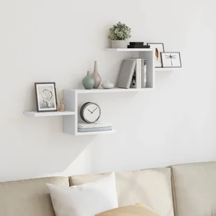 vidaXL vidaXL Półka ścienna, biała, 104x15x49 cm, materiał drewnopochodny - Półki do salonu - miniaturka - grafika 1