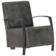 Fotele - vidaXL Lumarko Fotel w postarzanym, szarym kolorze, skóra naturalna 321865 - miniaturka - grafika 1