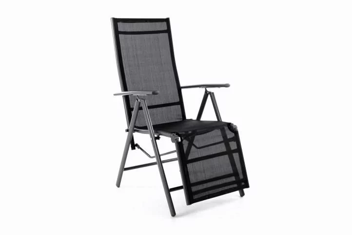 Garthen Ogrodowe aluminiowe krzesło składane z podnóżkiem RELAX - an