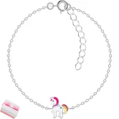 Biżuteria dla dzieci - BRANSOLETKA SREBRNA DLA DZIEWCZYNKI JEDNOROŻEC - miniaturka - grafika 1