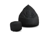 Pufy i podnóżki - Pufa sako XXXXL worek + gratis Swing czarna - miniaturka - grafika 1