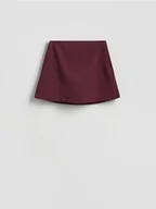 Spodenki damskie - Reserved - Spódnico-szorty z dodatkiem wiskozy - burgundowy - miniaturka - grafika 1