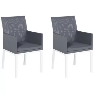 Beliani Zestaw do ogrodu 2 krzesła ciemnoszare BACOLI 121198 - Fotele i krzesła ogrodowe - miniaturka - grafika 1