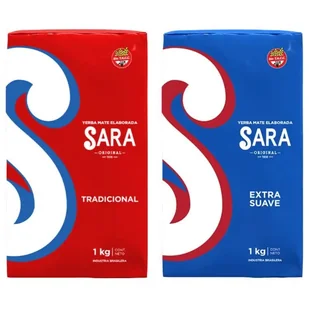 Yerba Mate Sara Roja Tradicional + Extra Suave Zestaw 2x1kg (2kg) - Yerba Mate - miniaturka - grafika 1