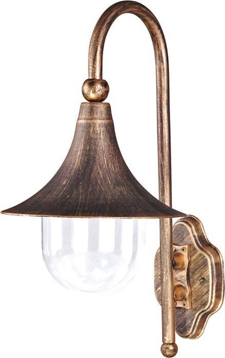 Kinkiet Lumes Czarno-złoty kinkiet zewnętrzny w stylu retro - S316-Namza