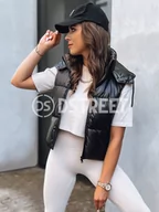 Kamizelki damskie - Sportowa kamizelka damska pikowana OSHE czarna Dstreet TY3706-L - miniaturka - grafika 1