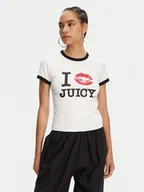 Koszulki i topy damskie - Juicy Couture T-Shirt I Kiss JCWCT125318 Biały Slim Fit - miniaturka - grafika 1