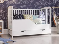 Łóżeczka i kojce - Łóżeczko dziecięce tapczanik Kacper 120x60 z szufladą + gryzaki - miniaturka - grafika 1