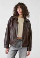 Kurtki damskie - Stradivarius Kurtka oversize ze sztucznej skóry Brązowy XS - miniaturka - grafika 1