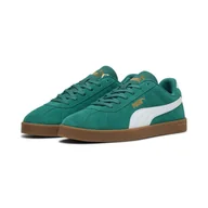 Buty trekkingowe damskie - Sneakersy zamszowe unisex PUMA Club II PUMA Wild Green White Gold - miniaturka - grafika 1