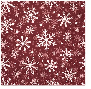 Art-Pol Pl Serwetki Christmas Snowflakes Red 141425 - Pozostałe akcesoria świąteczne - miniaturka - grafika 1