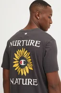 Koszulki męskie - Champion t-shirt bawełniany męski kolor szary z nadrukiem 220429 - miniaturka - grafika 1