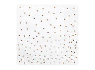 Dekoracje i nakrycia stołu na imprezę - Party Deco Serwetki urodzinowe białe w różowo-złote małe kropki - 33 cm - 20 szt. - miniaturka - grafika 1
