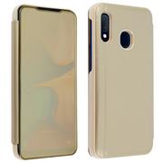 Etui i futerały do telefonów - Samsung Galaxy A20e Mirror Case Półprzezroczysty Flip Stand Function Złoty - miniaturka - grafika 1