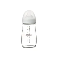 Butelki dla niemowląt - Mininor Butelka szklana 240ml 3m+ - miniaturka - grafika 1