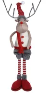 Ozdoby bożonarodzeniowe - Renifer stojący dekoracja świąteczna 59 cm w czerwonym sweterku - miniaturka - grafika 1