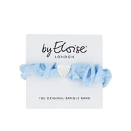 Ozdoby do włosów - By Eloise London Silk Scrunchie Silver Heart Sky Blue Gumka do włosów 1 szt - miniaturka - grafika 1
