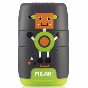 Milan Gumka z temperówką gumko-temperówka podwójna COMPACT HAPPY BOTS/ROBOT mix kolorów /4722116/ MI060-RO - Gumki biurowe - miniaturka - grafika 1