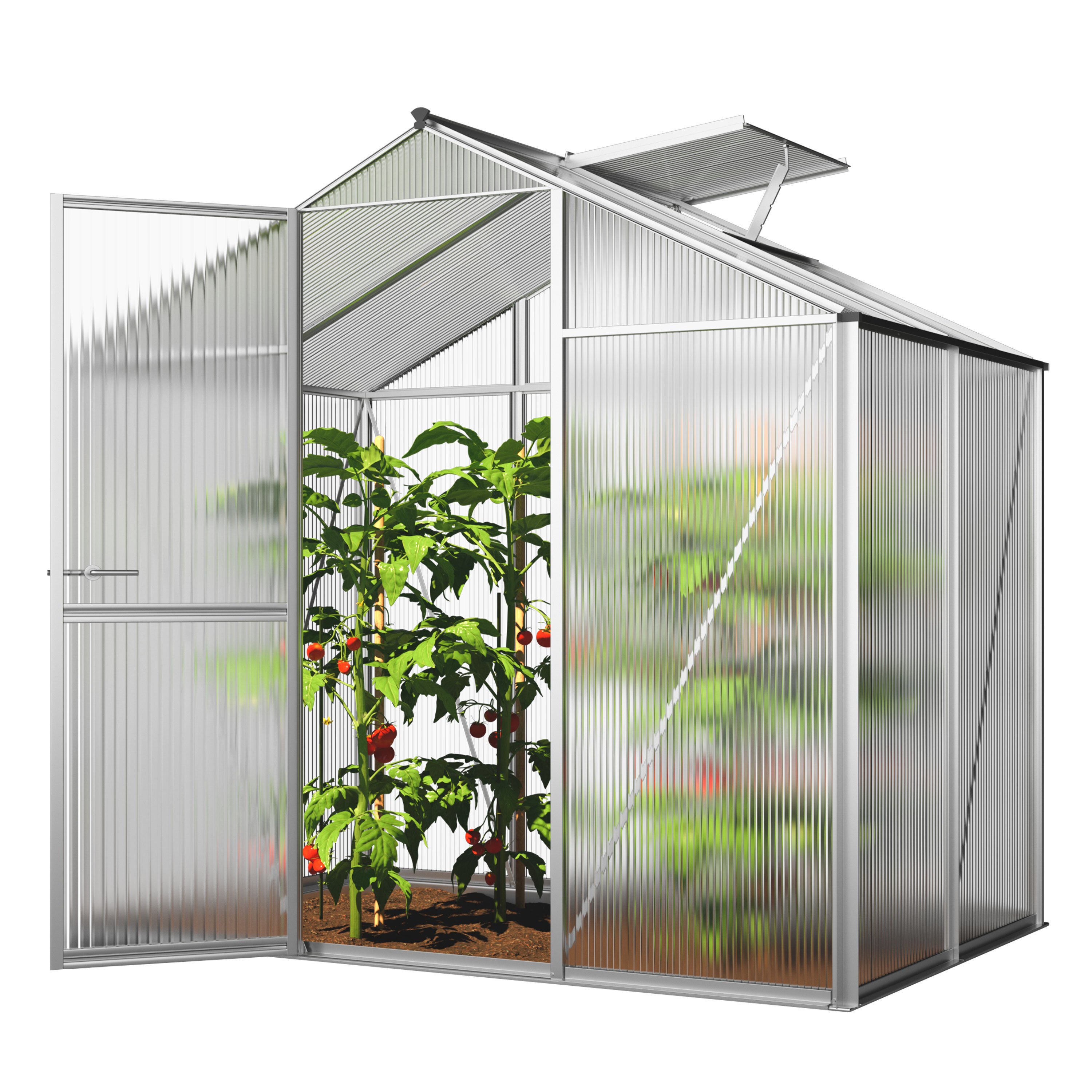 GFP szklarnia ECO 2 rama aluminiowa 192x131 cm - płytami poliwęglanowymi o grubości 8 mm