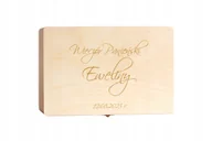 Pudełka i szkatułki - Pudełko na wieczór panieński Skrzynka z imieniem i datą, Kuferek, Szkatułka - miniaturka - grafika 1