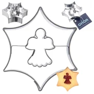 Formy do ciast - Wykrawacz do ciastek stalowy gwiazdka aniołek 5,5 cm - miniaturka - grafika 1