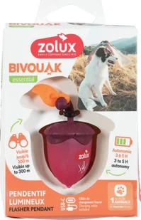 Zolux Świecąca zawieszka do obroży dla psa BIVOUAK czerwona orzech na USB - Obroże dla psów - miniaturka - grafika 1