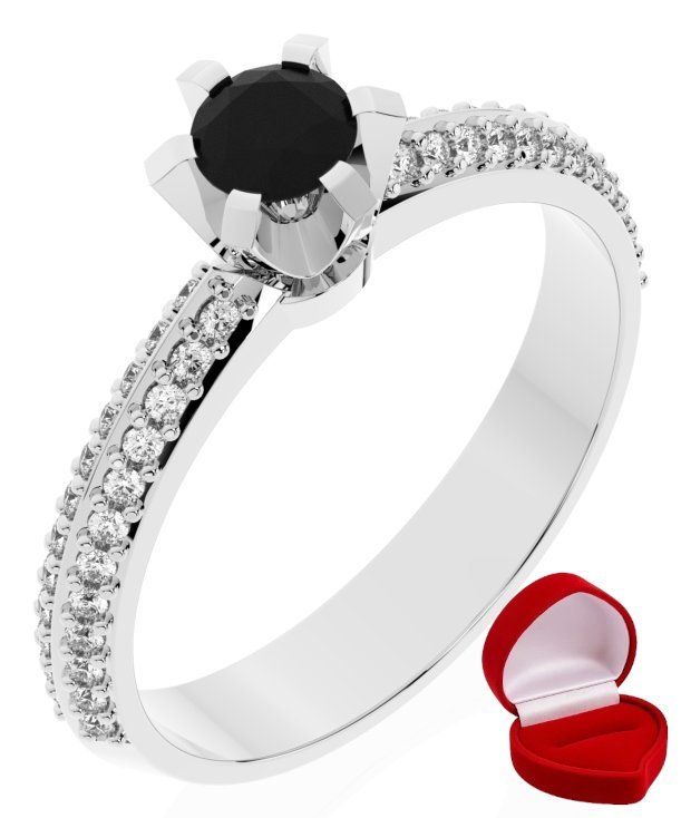 ZŁOTY PIERŚCIONEK ZARĘCZYNOWY 585 14k BRYLANT CZ. 0,24 ct BIAŁE ZŁOTO R23
