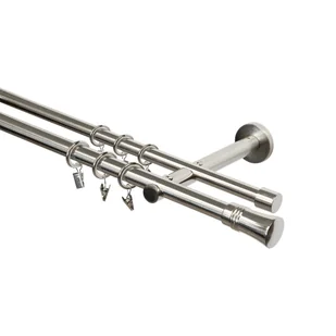 Karnisz Capri 240 cm podwójny nikiel 19 mm Inspire - Karnisze - miniaturka - grafika 1