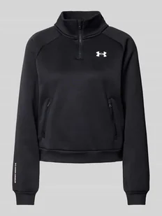 Sweter z dzianiny dresowej z kieszeniami zapinanymi na zamek błyskawiczny model ‘Armour’ - Swetry damskie - miniaturka - grafika 1