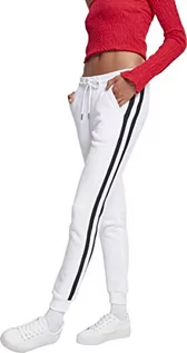 Spodnie damskie - Urban Classics Damskie spodnie dresowe College Contrast, biały/czarny/biały, 3XL - grafika 1