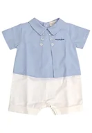 Kombinezony dla dzieci - Nanan - Pagliaccetto+t-shirt Bia/azzurro E25137 - miniaturka - grafika 1