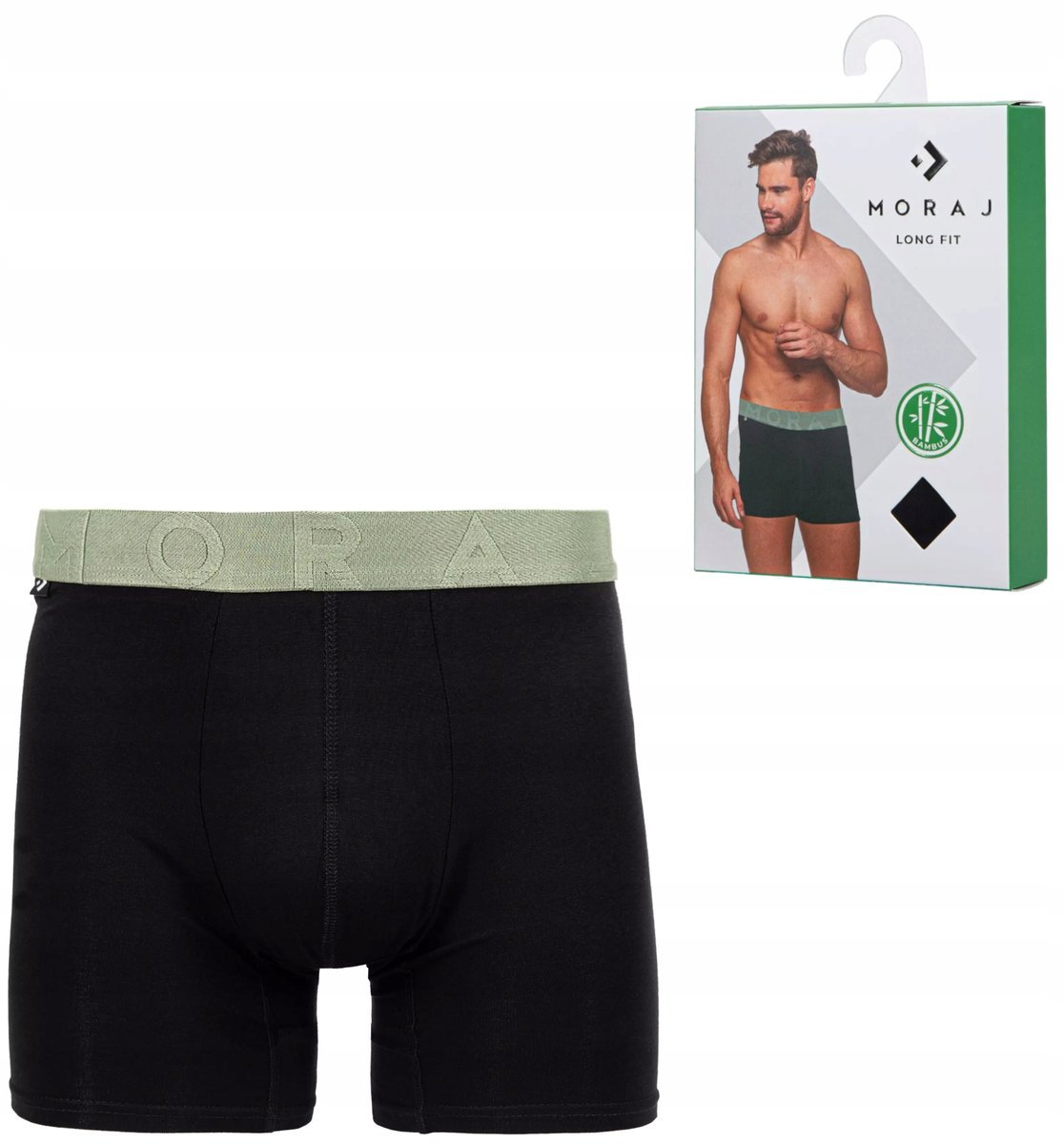 Bokserki Męskie Majtki BAMBUSOWE Gładkie KLASYCZNE DOPASOWANE MORAJ - XL