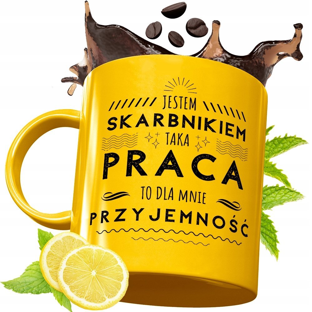 Złoty Kubek Premium Dla Skarbnika Prezent z Nadrukiem ze Zdjęciem + Opakowanie na prezent (wzór 01)