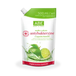 ABE antybakteryjne mydło w płynie o zapachu limonki 500 ml saszetka - Mydła - miniaturka - grafika 1