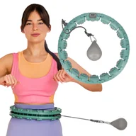 Pozostały sprzęt i akcesoria do ćwiczeń - HULA HOP Z OBCIĄŻNIKIEM I LICZNIKIEM FH03 GREEN STOCK - miniaturka - grafika 1
