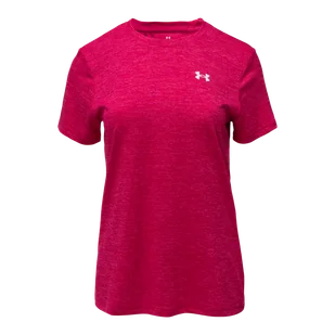 Damska Koszulka z krótkim rękawem UNDER ARMOUR TECH SSC- TWIST 1384230-681 – Bordowy - Koszulki i topy damskie - miniaturka - grafika 1