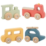 Klocki - VIGA Zestaw Drewnianych Kolorowych Pojazdów 4szt. z Serii PolarB - miniaturka - grafika 1