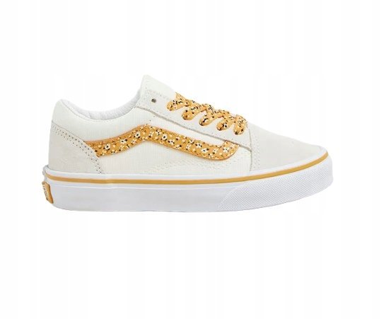 VANS TRAMPKI DZIECIĘCE BIAŁE Z ŻÓŁTYMI KWIATOWYMI DODATKAMI 33 T7B